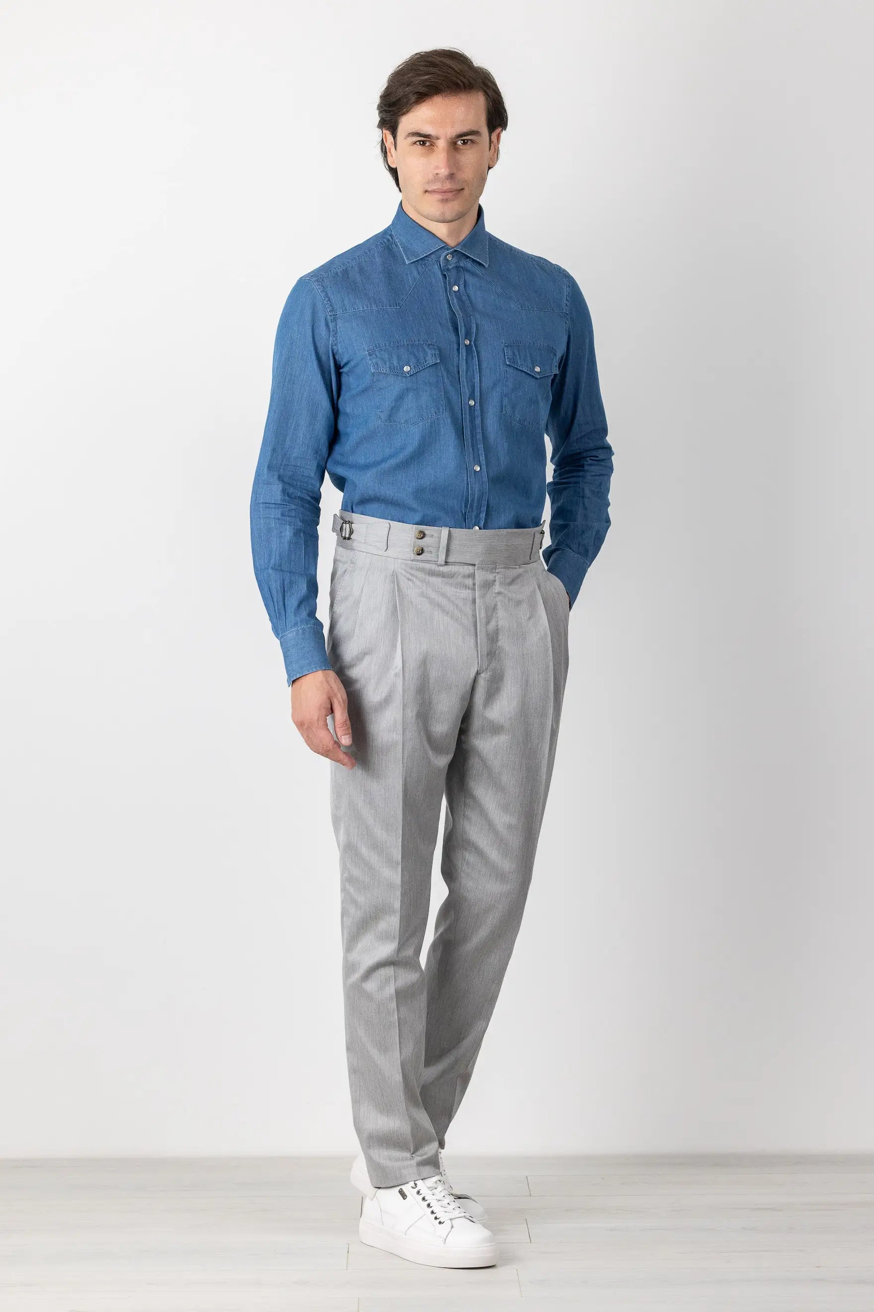 100% Cotton Four-Season Blue Denim Shirt